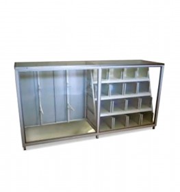 Vitrina cajonera de metal